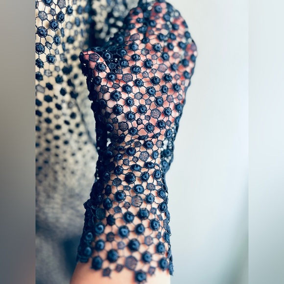 DEAN HUTCHINSON long sleeve midi dress size S/M fits dark blue color - Picture 3 of 14